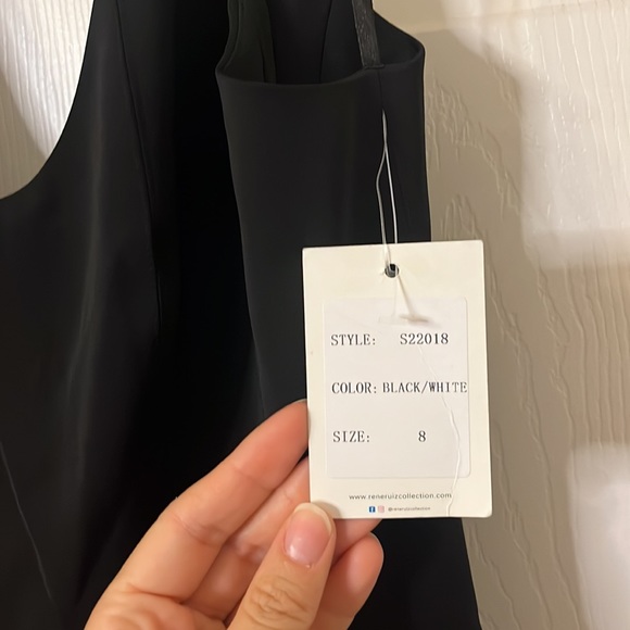 Rene by Rene Ruiz Color Block Satin cocktail mini dress size 8 - Picture 6 of 10